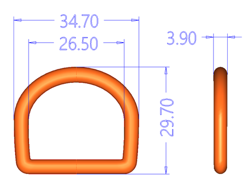 [VAB6003] 1"(26MM), D Rings, Zinc Alloy, VAB6003