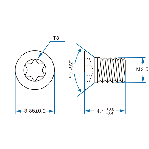 [TJ010] M2.5*L4.1MM,Screw, Brass,TJ010