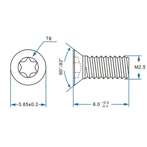 [TJ011] M2.5*L6.0MM,Screw, Brass,TJ011